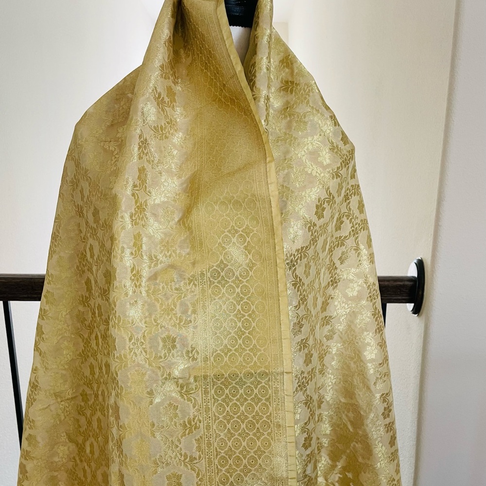 Golden banarasi silk Dupatta